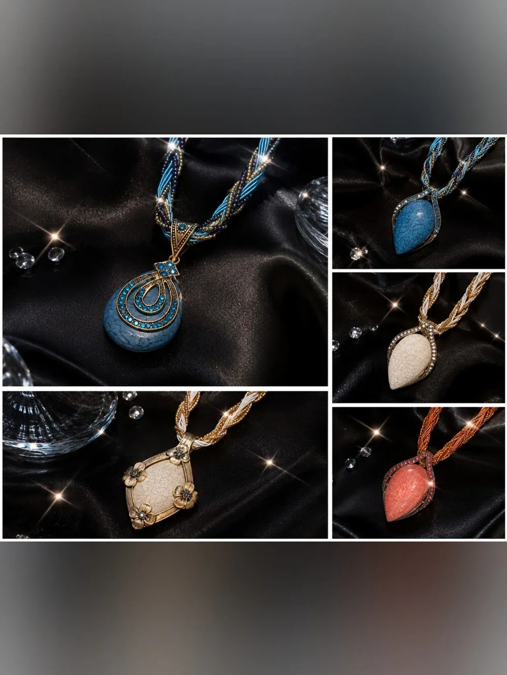 Luxury Designer-Inspired Turquoise Pendant Necklace Boutique Fashion Jewelry